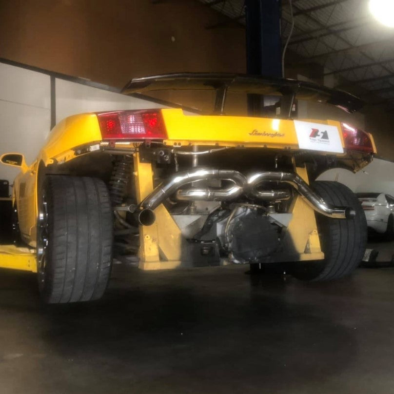 Lamborghini Gallardo 2004–2008 V10 Race Spec X-Pipe Exhaust System V1 | Top Speed Pro-1 | T304 Stainless Steel | Dual Flared Chamber Design