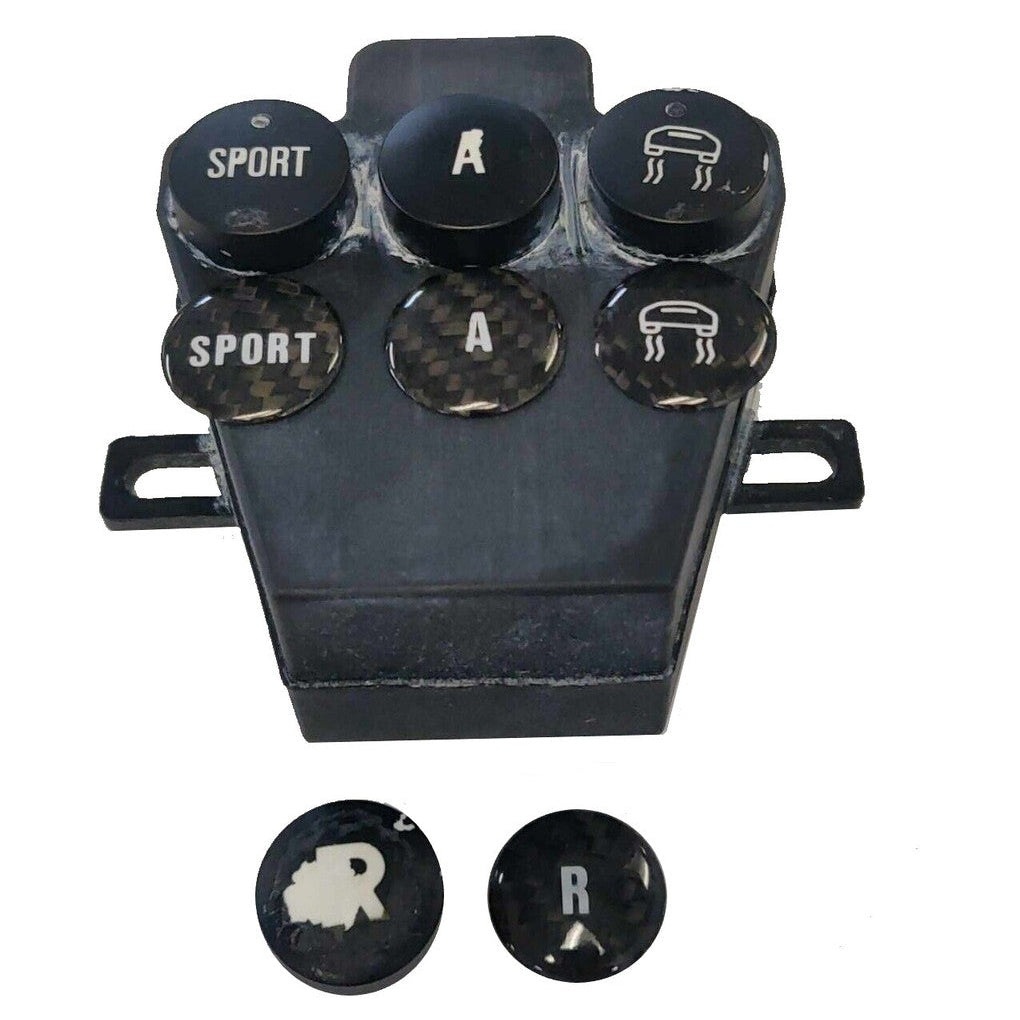 Top Speed Pro1 Carbon Fiber E-Gear Button Covers (Set of 4) — Lamborghini Gallardo 2004–2008 | TRI Color, Black, or Red Finish