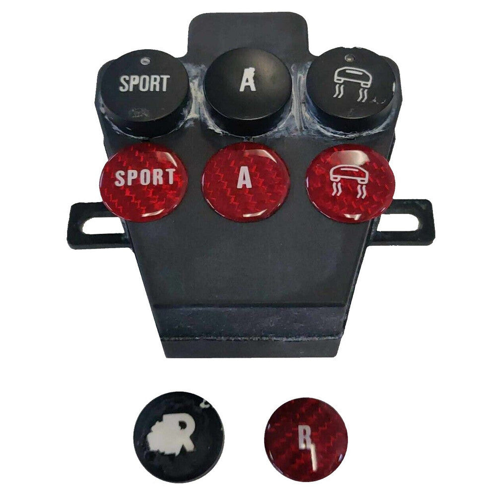 Top Speed Pro1 Carbon Fiber E-Gear Button Covers (Set of 4) — Lamborghini Gallardo 2004–2008 | TRI Color, Black, or Red Finish