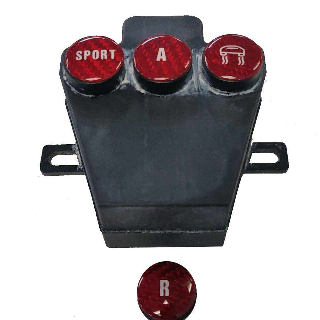 Top Speed Pro1 Carbon Fiber E-Gear Button Covers (Set of 4) — Lamborghini Gallardo 2004–2008 | TRI Color, Black, or Red Finish