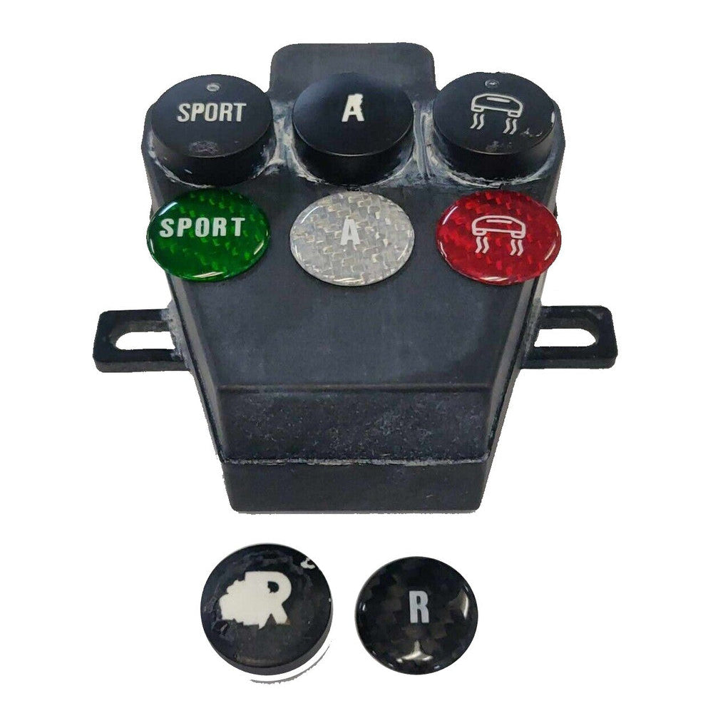 Top Speed Pro1 Carbon Fiber E-Gear Button Covers (Set of 4) — Lamborghini Gallardo 2004–2008 | TRI Color, Black, or Red Finish