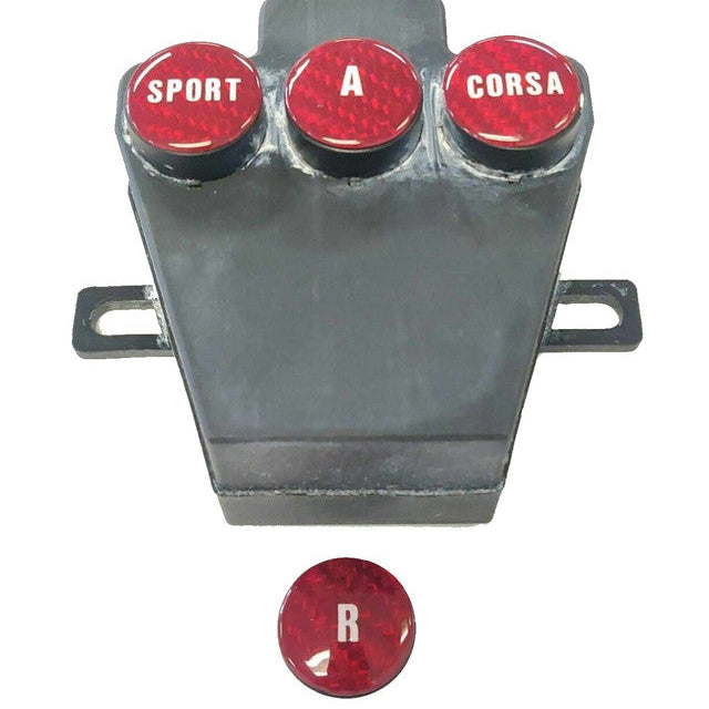 Top Speed Pro1 Carbon Fiber E-Gear Button Covers (Set of 4) — Lamborghini Gallardo 2009–2014 | TRI Color, Black, or Red Finish