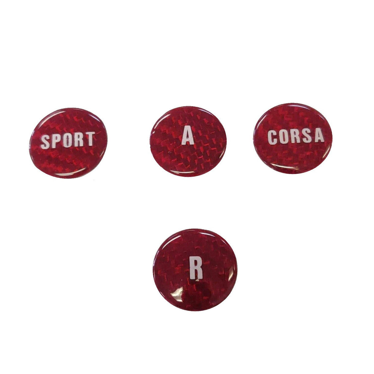 Top Speed Pro1 Carbon Fiber E-Gear Button Covers (Set of 4) — Lamborghini Gallardo 2009–2014 | TRI Color, Black, or Red Finish