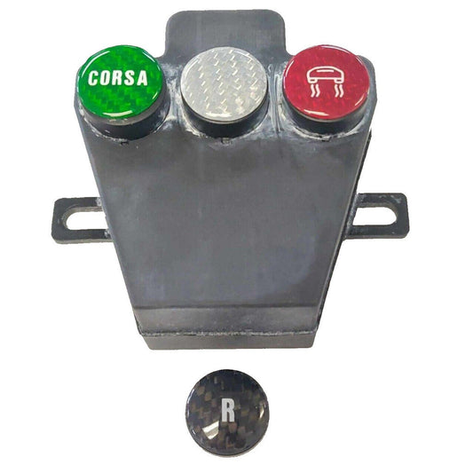 Top Speed Pro1 Carbon Fiber E-Gear Button Covers (Set of 4) — Lamborghini Murciélago 2001–2010 | TRI Color, Black, or Red Finish