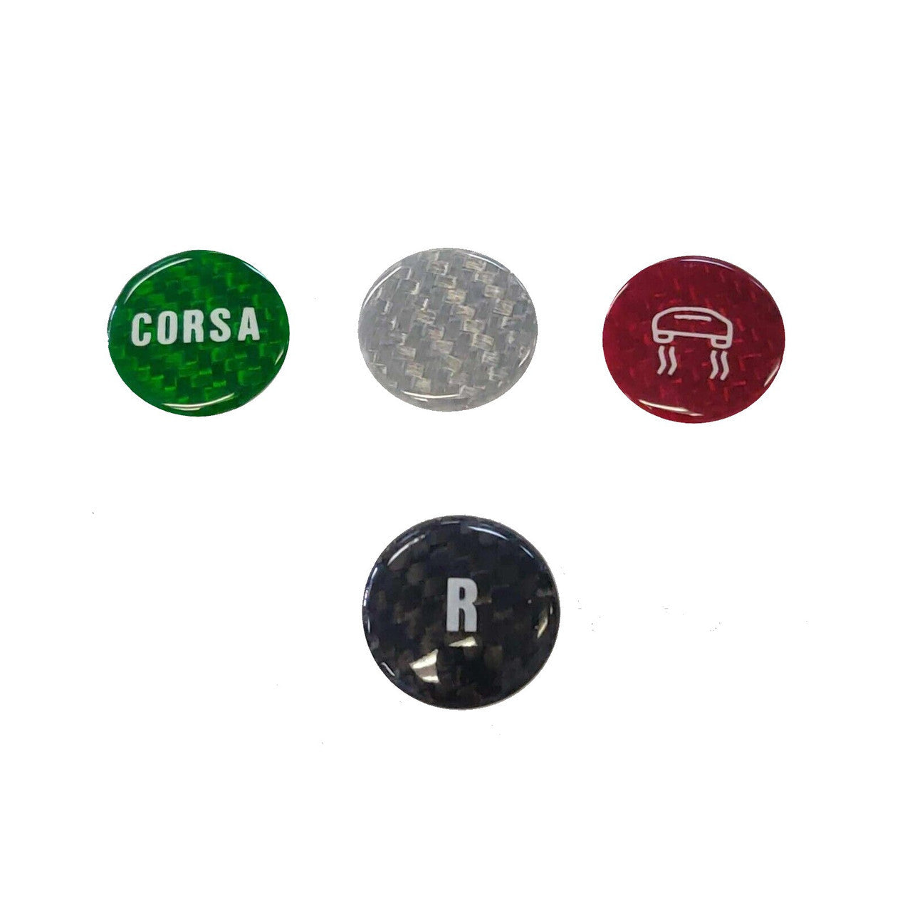 Top Speed Pro1 Carbon Fiber E-Gear Button Covers (Set of 4) — Lamborghini Murciélago 2001–2010 | TRI Color, Black, or Red Finish