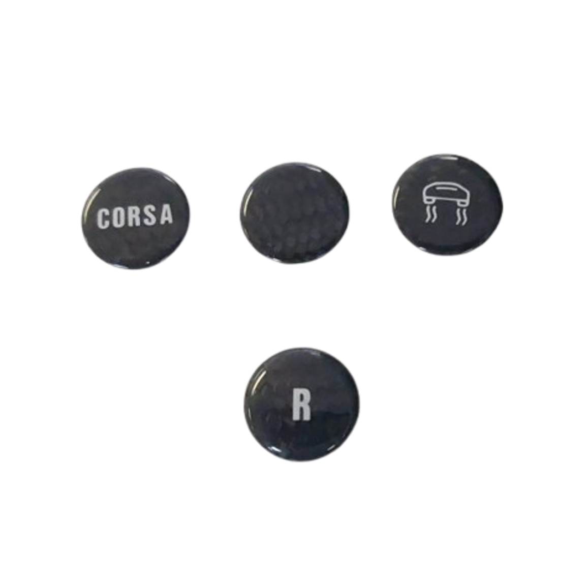 Top Speed Pro1 Carbon Fiber E-Gear Button Covers (Set of 4) — Lamborghini Murciélago 2001–2010 | TRI Color, Black, or Red Finish