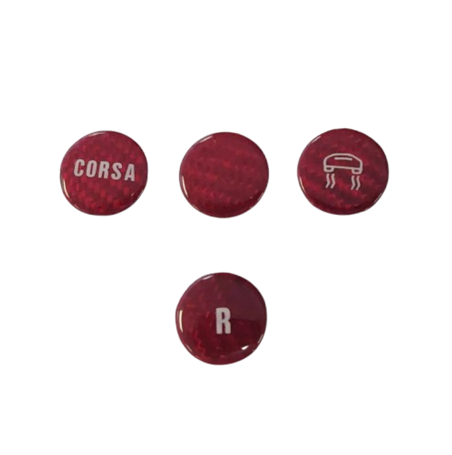 Top Speed Pro1 Carbon Fiber E-Gear Button Covers (Set of 4) — Lamborghini Murciélago 2001–2010 | TRI Color, Black, or Red Finish