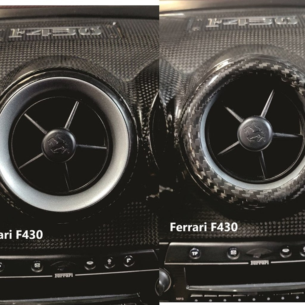 Top Speed Pro1 Ferrari Carbon Fiber A/C Vent Covers – 4 or 5 Pcs Outer Ring Only | Glossy UV Finish | California F430 599 360