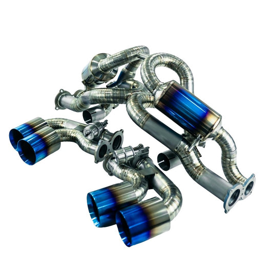 TOP SPEED PRO-1 Titanium Valved Performance Exhaust System for Ferrari F430 Coupe & Spider (2005–2009) – Factory Valve Compatible | 76mm Bevel-Cut Tips | 45% Lighter