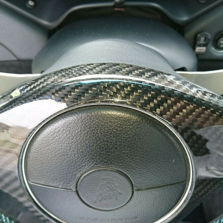 Lamborghini Murciélago Carbon Fiber Steering Wheel Center Cover – Fits All Models 2001–2010 | Glossy UV Finish | Easy 3M Install | Show Use Only