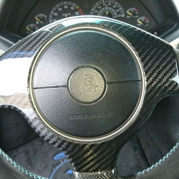 Lamborghini Murciélago Carbon Fiber Steering Wheel Center Cover – Fits All Models 2001–2010 | Glossy UV Finish | Easy 3M Install | Show Use Only