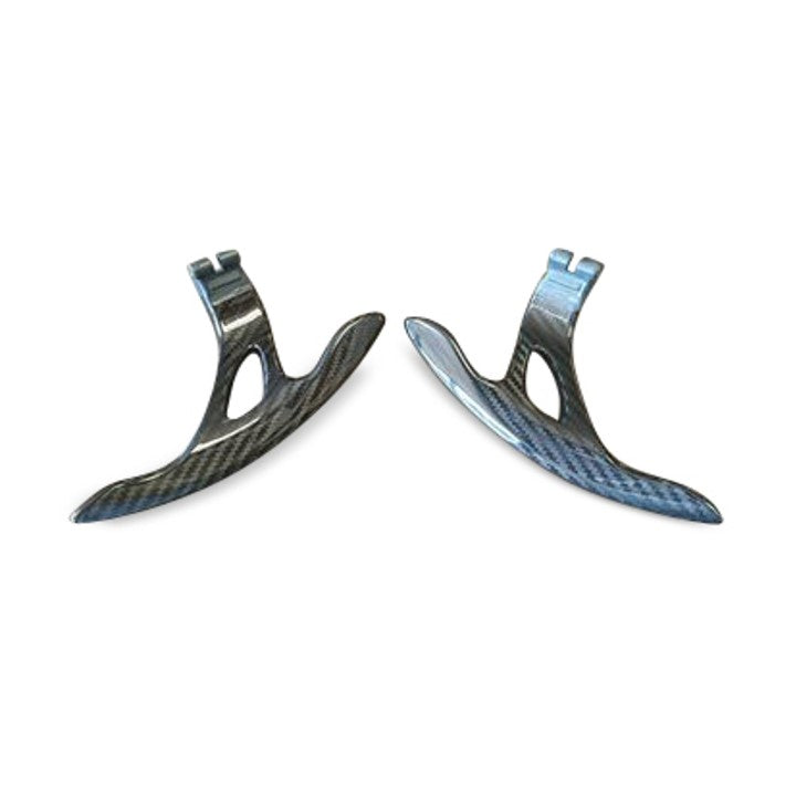 TOP SPEED PRO-1 Extended Length Carbon Fiber Paddle Shifter Kit – Fits Infiniti Q60 (2014–2017) – 7.25" Pair, Glossy UV Finish