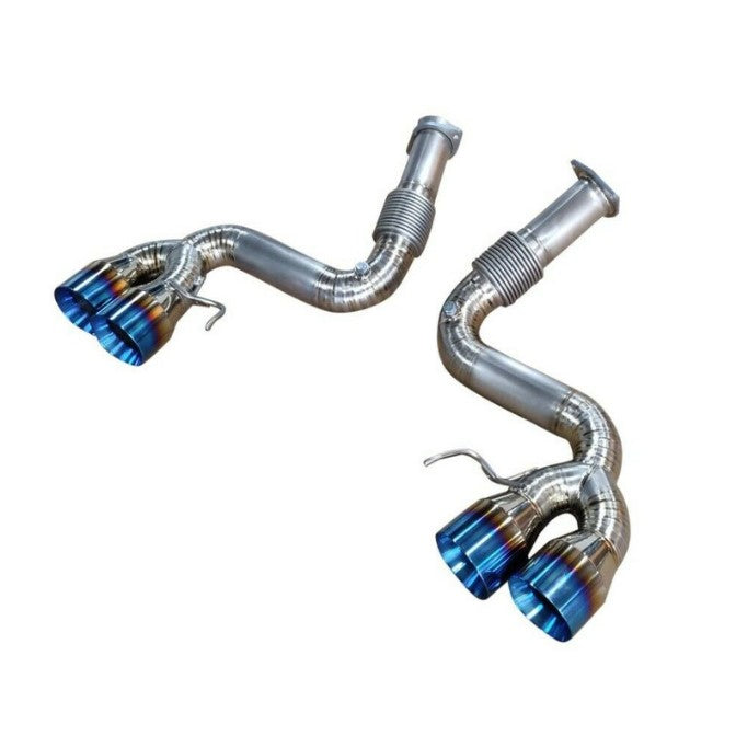 Chevrolet Corvette C8 6.2L V8 Full Titanium Straight Pipe Exhaust System – 114mm Quad Tips | Available in Burnt Blue, Burnt Purple, or Raw Finishes | TOP SPEED PRO-1