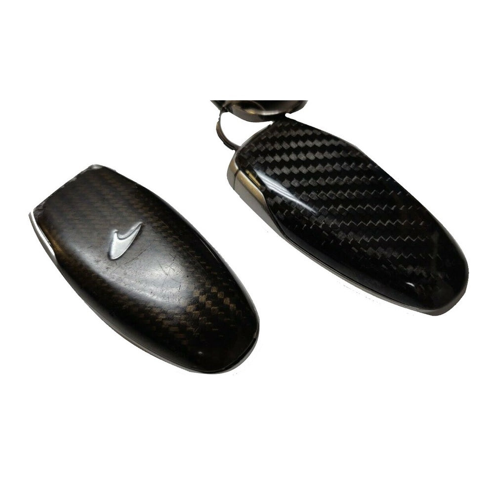 Top Speed Pro1 McLaren Key Fob Cover Replacement – Glossy Black Dry Carbon Fiber | MP4-12C 12–14, 650S & 675LT 15–16 | No Logo