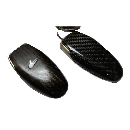 Top Speed Pro1 McLaren Key Fob Cover Replacement – Glossy Black Dry Carbon Fiber | MP4-12C 12–14, 650S & 675LT 15–16 | No Logo