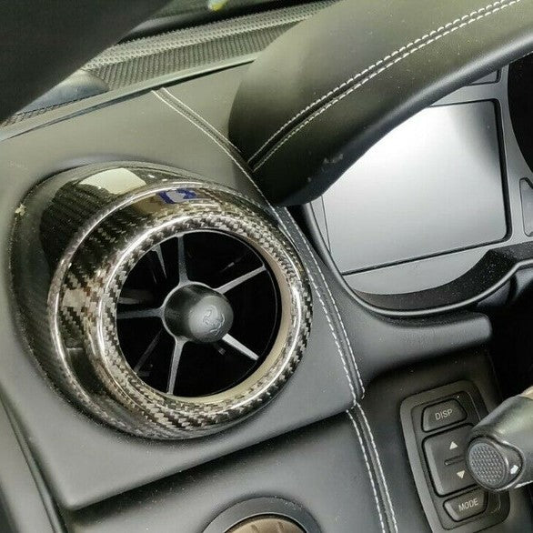 Top Speed Pro1 Ferrari Carbon Fiber A/C Vent Covers – 4 or 5 Pcs Outer Ring Only | Glossy UV Finish | California F430 599 360