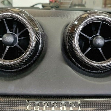 Top Speed Pro1 Ferrari Carbon Fiber A/C Vent Covers – 4 or 5 Pcs Outer Ring Only | Glossy UV Finish | California F430 599 360