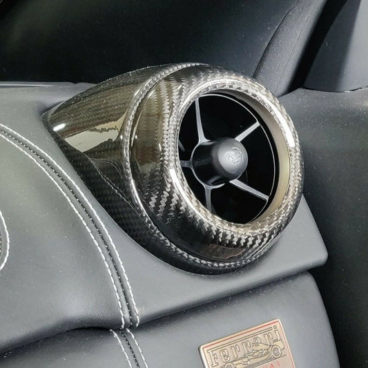 Top Speed Pro1 Ferrari Carbon Fiber A/C Vent Covers – 4 or 5 Pcs Outer Ring Only | Glossy UV Finish | California F430 599 360