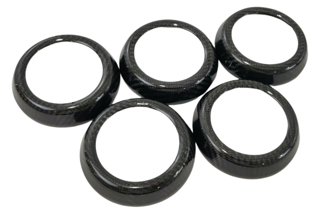 Top Speed Pro1 Ferrari Carbon Fiber A/C Vent Covers – 4 or 5 Pcs Outer Ring Only | Glossy UV Finish | California F430 599 360