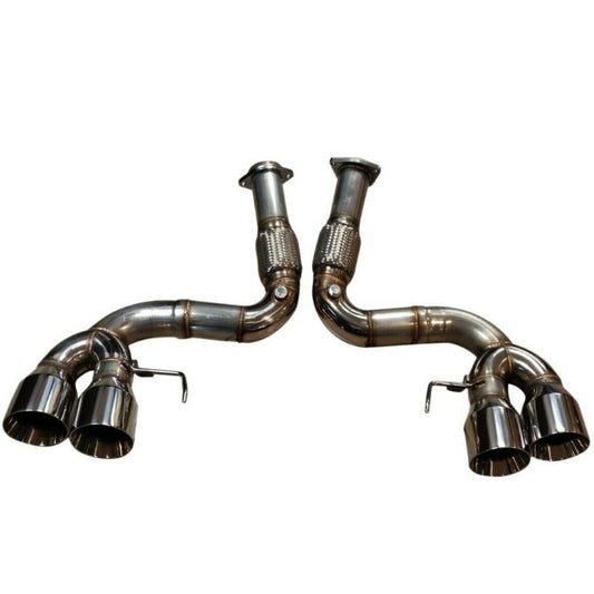 Chevrolet Corvette C8 6.2L V8 Straight Pipe Exhaust System (2020–2021) | T304 Stainless Steel | Quad 114mm Tips