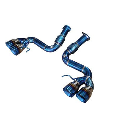 Chevrolet Corvette C8 6.2L V8 Full Titanium Straight Pipe Exhaust System – 114mm Quad Tips | Available in Burnt Blue, Burnt Purple, or Raw Finishes | TOP SPEED PRO-1