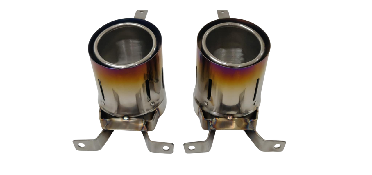 TOP SPEED PRO-1 Titanium Exhaust Tips for Ferrari 488 GTB (2016–2020) – Blue or Purple Titanium Finish | Dual-Layer Design | Direct Bolt-On Upgrade