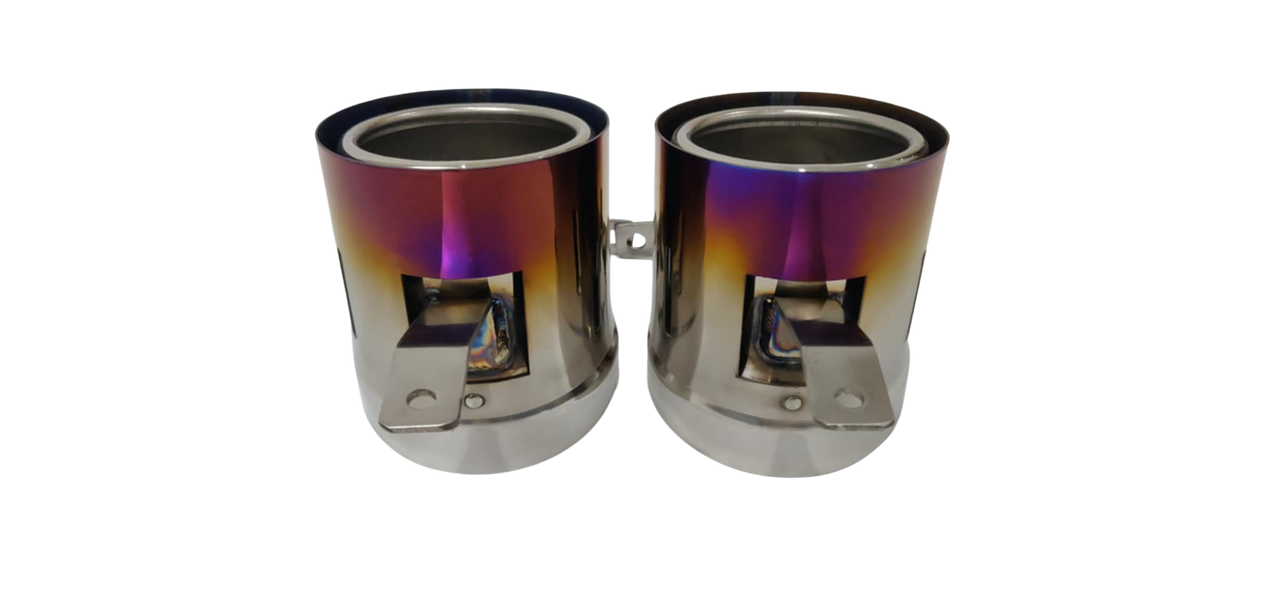 TOP SPEED PRO-1 Titanium Exhaust Tips for Ferrari 488 GTB (2016–2020) – Blue or Purple Titanium Finish | Dual-Layer Design | Direct Bolt-On Upgrade