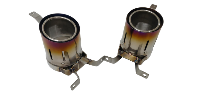 TOP SPEED PRO-1 Titanium Exhaust Tips for Ferrari 488 GTB (2016–2020) – Blue or Purple Titanium Finish | Dual-Layer Design | Direct Bolt-On Upgrade