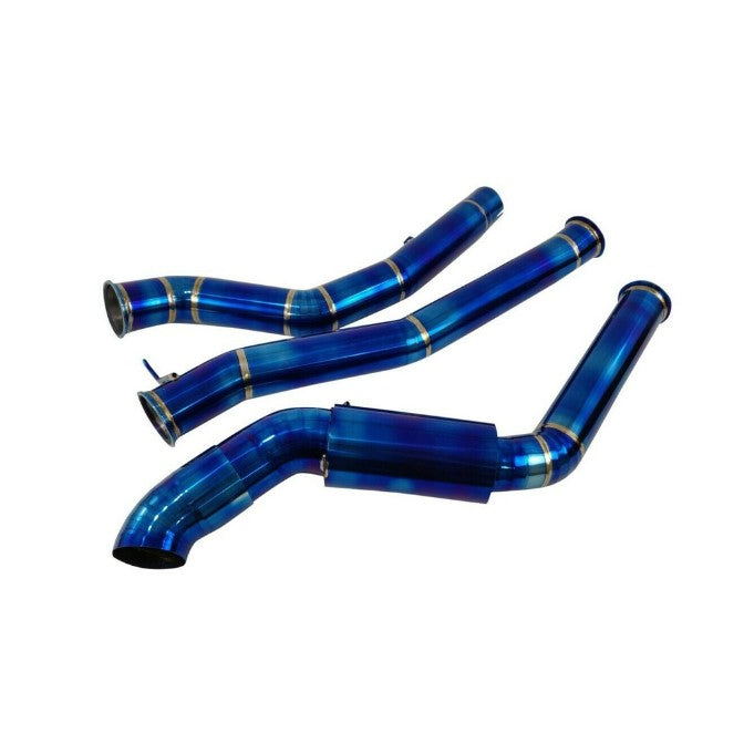 Toyota A90 Supra GR 3.0 (2020–2022) 3.5" Single-Side Cat-Back Exhaust System – Full Titanium | Burnt Blue / Burnt Purple / Raw