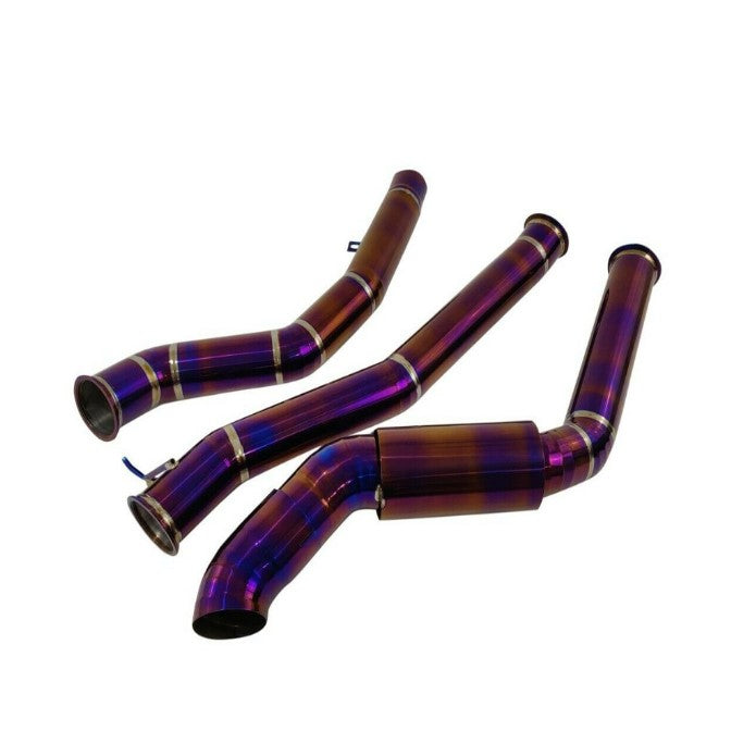 Toyota A90 Supra GR 3.0 (2020–2022) 3.5" Single-Side Cat-Back Exhaust System – Full Titanium | Burnt Blue / Burnt Purple / Raw